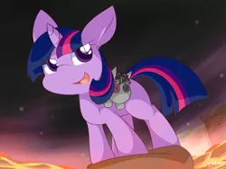 Size: 3600x2700 | Tagged: safe, artist:dshou, derpibooru import, smarty pants, twilight sparkle, pony, unicorn, fanfic, cushion, cute, fanfic art, fanfic cover, filly, filly twilight sparkle, furniture, imagination, lava, solo, the floor is lava, twiabetes, unicorn twilight