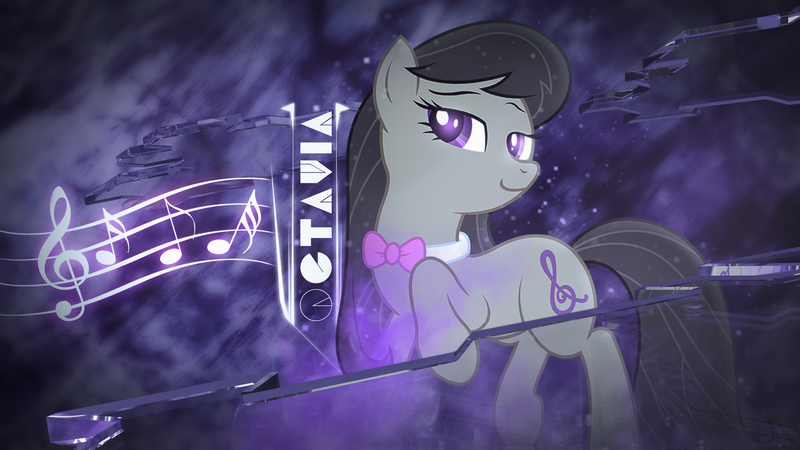 Size: 1920x1080 | Tagged: artist:kooner-cz, artist:omniscient-duck, artist:stormvisuals, backwards cutie mark, collaboration, derpibooru import, music notes, octavia melody, raised hoof, safe, vector, wallpaper