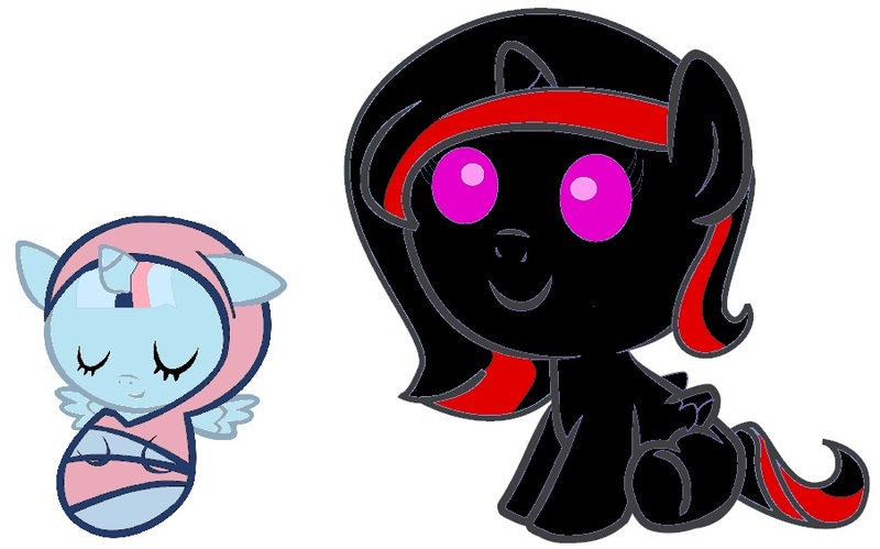 Size: 904x564 | Tagged: safe, derpibooru import, oc, oc:cotton heart, oc:darkblood, unofficial characters only, alicorn, pony, alicorn oc, baby alicorns, edgy, ow the edge, red and black oc
