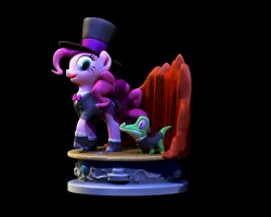 Size: 925x739 | Tagged: 3d, artist:nadesican, clothes, derpibooru import, gummy, hat, pinkie pie, safe, shadow, top hat, zbrush