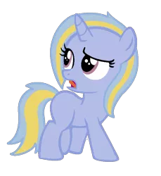 Size: 712x776 | Tagged: safe, artist:rarisweti, derpibooru import, oc, unofficial characters only, pony, unicorn, blank flank, female, filly, foal, magical lesbian spawn, offspring, open mouth, parent:lavender lace, parent:trixie, parents:fuchsiavender, simple background, solo, transparent background