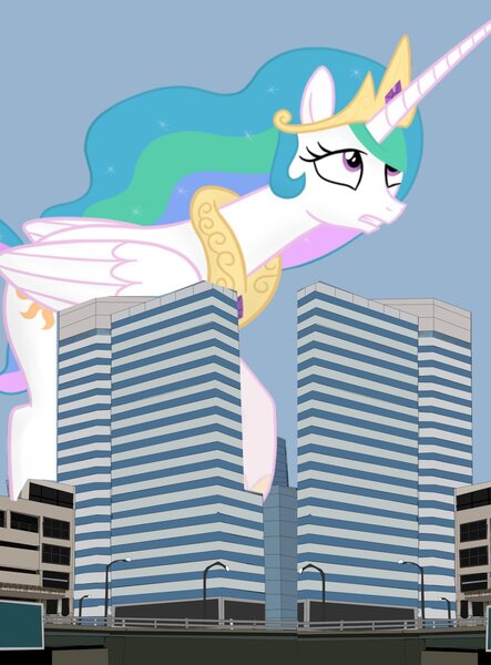 Size: 1024x1388 | Tagged: safe, artist:oceanrailroader, derpibooru import, princess celestia, pony, giant pony, giantess, giantlestia, highrise ponies, irl, liliput, macro, photo, ponies in real life, titan