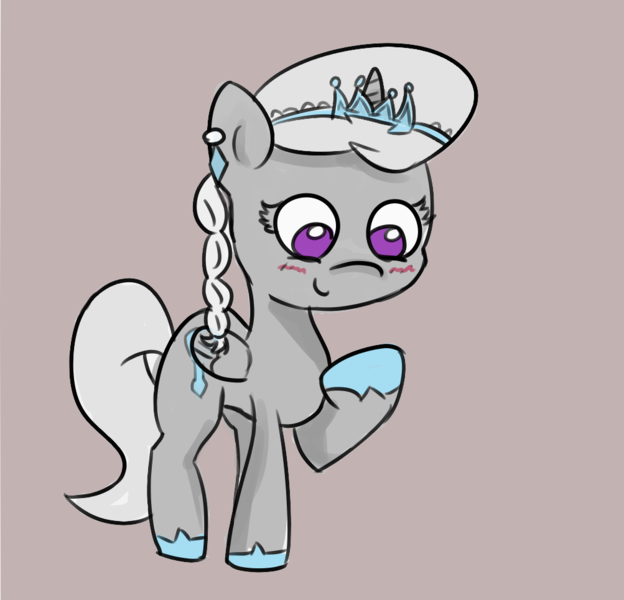 Size: 1003x965 | Tagged: safe, artist:davierocket, derpibooru import, silver spoon, alicorn, pony, alicornified, blushing, earring, filly, piercing, race swap, silvercorn, simple background, smiling, solo, tiara