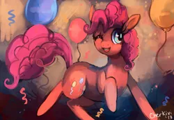 Size: 1280x886 | Tagged: safe, artist:cherivinca, derpibooru import, pinkie pie, balloon, solo