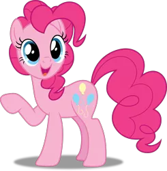 Size: 4896x5000 | Tagged: absurd resolution, artist:dashiesparkle, artist:hawk9mm, cute, derpibooru import, diapinkes, edit, full body, open mouth, pinkie pie, ponyscape, raised hoof, safe, simple background, solo, .svg available, the mane attraction, transparent background, vector, vector edit