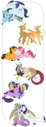 Size: 1024x2816 | Tagged: safe, artist:bluesidearts, derpibooru import, edit, applejack, cheese sandwich, discord, flash sentry, fluttershy, pinkie pie, rainbow dash, rarity, soarin', spike, trenderhoof, twilight sparkle, twilight sparkle (alicorn), alicorn, classical unicorn, dragon, pony, bedroom eyes, blushing, boop, cheesepie, colored wings, colored wingtips, cuddling, cute, diacheeses, diasentres, discoshy, discute, drinking, female, flashlight, floppy ears, fluffy, food, frown, grin, holding hooves, kissing, leonine tail, male, mane seven, mane six, mare, milkshake, mouth hold, noseboop, nuzzling, prone, questionable source, rainbow feathers, sharing, shipping, smiling, snuggling, soarinbetes, soarindash, sparity, spread wings, straight, tail feathers, tail seduce, trenderjack, unshorn fetlocks, wide eyes, winged spike