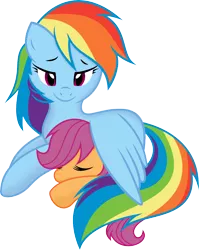 Size: 6102x7651 | Tagged: safe, artist:jessy, artist:tim015, derpibooru import, rainbow dash, scootaloo, pegasus, pony, absurd resolution, cute, cutealoo, dashabetes, eyes closed, female, filly, mare, scootalove, simple background, sleeping, smiling, transparent background, wing blanket