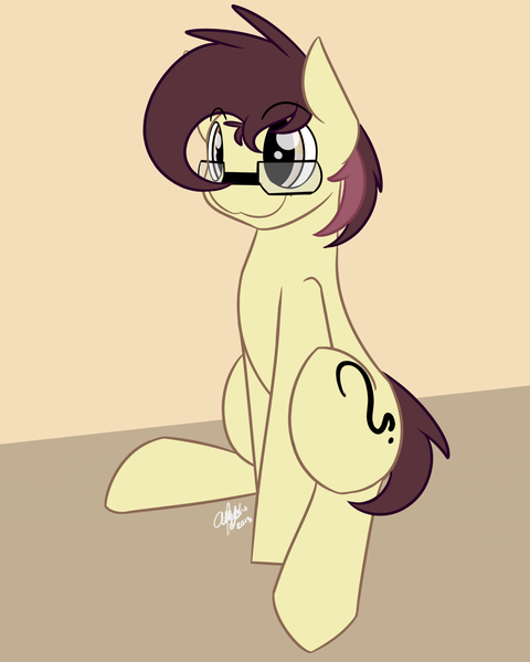 Size: 1024x1280 | Tagged: safe, artist:aidraws, derpibooru import, oc, oc:ambiguity, unofficial characters only, pony, :3, cute, glasses, male, ponysona, solo, stallion