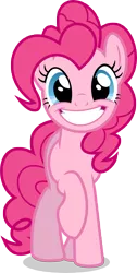 Size: 6000x11926 | Tagged: absurd resolution, artist:luckreza8, cute, derpibooru import, diapinkes, grin, looking at you, pinkie pie, raised hoof, safe, simple background, smiling, solo, .svg available, the mane attraction, transparent background, vector