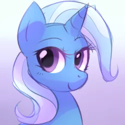 Size: 300x300 | Tagged: safe, artist:bae-mon, derpibooru import, trixie, pony, unicorn, bust, cute, diatrixes, female, gradient background, looking at you, mare, portrait, solo, three quarter view