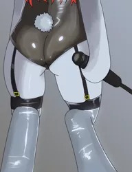 Size: 766x999 | Tagged: artist needed, ass, bunny suit, butt, butt only, clothes, derpibooru import, dominatrix, garter belt, latex, leotard, oc, oc:mona, riding crop, stockings, suggestive, unofficial characters only, whip