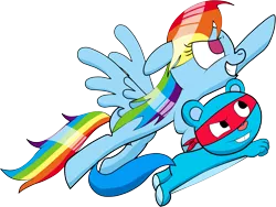 Size: 2173x1636 | Tagged: artist:retroneb, crossover, derpibooru import, happy tree friends, rainbow dash, safe, simple background, splendid, this will end in death, transparent background
