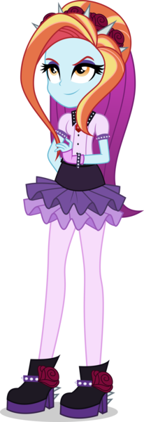 Size: 1521x4428 | Tagged: safe, artist:xebck, derpibooru import, sassy saddles, equestria girls, absurd resolution, alternate universe, badass, bracelet, clothes, equestria girls-ified, fingerless gloves, gloves, simple background, solo, spikes, transparent background, vector