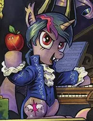 Size: 233x304 | Tagged: safe, derpibooru import, idw, twilight sparkle, twilight sparkle (alicorn), alicorn, bat pony, pony, night of the living apples, spoiler:comic, spoiler:comic33, female, mare, official comic, outfit catalog, twibat