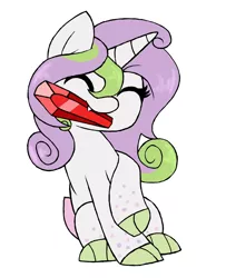 Size: 2496x3072 | Tagged: artist:mississippikite, cute, derpibooru import, dracony, gem, hybrid, interspecies offspring, oc, oc:sweet pine, offspring, parent:spike, parents:spikebelle, parent:sweetie belle, safe, simple background, solo, unofficial characters only, white background