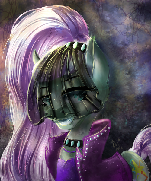 Size: 1000x1200 | Tagged: artist:karmamoonshadow, bust, coloratura, countess coloratura, derpibooru import, grin, safe, solo, the mane attraction