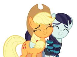 Size: 5120x3738 | Tagged: absurd resolution, applejack, artist:chrisps2, coloratura, derpibooru import, rara, safe, simple background, the mane attraction, transparent background, vector