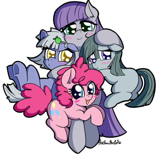 Size: 3000x3000 | Tagged: safe, artist:anibaruthecat, derpibooru import, limestone pie, marble pie, maud pie, pinkie pie, earth pony, pony, adorable face, anibaru is trying to murder us, blushing, cute, diapinkes, equestria's best big sister, female, filly, limabetes, looking at you, marblebetes, maudabetes, open mouth, pie sisters, siblings, simple background, sisters, smiling, transparent background, when she smiles