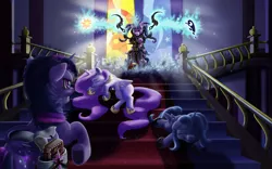 Size: 4000x2500 | Tagged: semi-grimdark, artist:skodadav, derpibooru import, princess celestia, princess luna, starlight glimmer, twilight sparkle, twilight sparkle (alicorn), alicorn, pony, the cutie re-mark, bad end, defeated, female, mare, this will end in communism, this will end in timeline distortion, younger