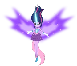 Size: 8130x7000 | Tagged: safe, artist:mixiepie, derpibooru import, twilight sparkle, twilight sparkle (alicorn), equestria girls, friendship games, absurd resolution, alternate universe, artificial wings, augmented, clothes, daydream shimmer, daydream sparkle, daydream-ified, dream sparkle, dress, gloves, horn, magic, magic wings, necklace, pendant, role reversal, simple background, solo, transparent background, wings