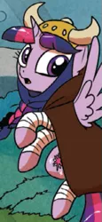 Size: 237x515 | Tagged: safe, derpibooru import, idw, twilight sparkle, twilight sparkle (alicorn), alicorn, pony, spoiler:comic, adventurer, clothes, costume, fantasy, female, mare, outfit catalog, solo