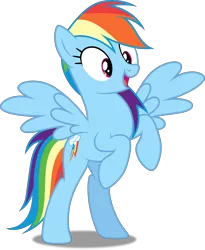 Size: 4107x5000 | Tagged: safe, artist:dashiesparkle, artist:hawk9mm, derpibooru import, rainbow dash, pegasus, pony, trade ya, .svg available, absurd resolution, bipedal, female, inkscape, mare, open mouth, ponyscape, raised hoof, simple background, solo, transparent background, vector