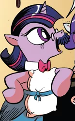 Size: 361x582 | Tagged: safe, derpibooru import, idw, twilight sparkle, spoiler:comic, spoiler:comic26, clerk, clothes, costume, outfit catalog, solo