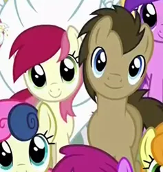 Size: 843x891 | Tagged: safe, derpibooru import, screencap, doctor whooves, roseluck, time turner, pony, the cutie re-mark, cropped, male, ponies standing next to each other, stallion