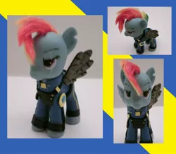 Size: 2344x2040 | Tagged: apocalypse dash, artist:hammer42, clothes, crystal war timeline, custom, derpibooru import, figure, irl, photo, prosthetic limb, rainbow dash, safe, scar, solo, that was fast, the cutie re-mark, torn ear, uniform