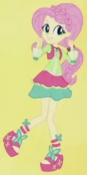 Size: 288x580 | Tagged: safe, derpibooru import, screencap, fluttershy, equestria girls, friendship through the ages, rainbow rocks, clothes, folk fluttershy, high heels, outfit catalog, sandals, skirt, solo