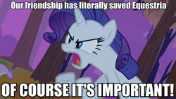 Size: 960x540 | Tagged: safe, derpibooru import, screencap, rarity, image macro, meme, shouting rarity, solo