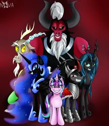 Size: 2500x2900 | Tagged: antagonist, antagonists six, artist:novaspark, bad end, derpibooru import, discord, evil, evil grin, grin, high res, king sombra, looking at you, lord tirek, nightmare moon, oh crap, queen chrysalis, safe, slasher smile, starlight glimmer, the cutie re-mark, xk-class end-of-the-world scenario