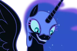 Size: 4500x3000 | Tagged: alternate timeline, artist:mythilas, derpibooru import, grin, nightmare moon, nightmare takeover timeline, safe, simple background, smiling, solo, the cutie re-mark, transparent background, vector, when she smiles