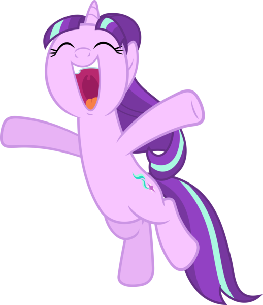 Size: 5180x6000 | Tagged: safe, artist:slb94, derpibooru import, starlight glimmer, pony, unicorn, the cutie re-mark, absurd resolution, cute, excited, eyes closed, female, glimmerbetes, happy, jumping, mare, open mouth, simple background, smiling, solo, transparent background, uvula, vector