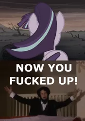 Size: 800x1140 | Tagged: abraham lincoln, alternate timeline, ashlands timeline, barren, derpibooru import, implied genocide, now you fucked up, post-apocalyptic, safe, starlight glimmer, the cutie re-mark, vulgar, wasteland, whitest kids you know