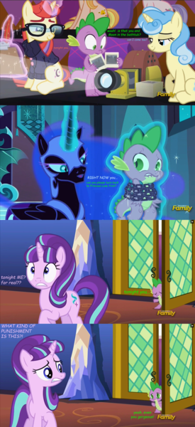 Size: 1400x3058 | Tagged: safe, artist:titanium-pony, derpibooru import, edit, edited screencap, screencap, distant star, honey lemon, miss hackney, moondancer, nightmare moon, spike, starlight glimmer, alicorn, dragon, pony, unicorn, the cutie re-mark, alternate timeline, aqua teen hunger force, bedroom eyes, comic, discovery family logo, female, flirting, love triangle, magic, male, mare, nightmare takeover timeline, screencap comic, shipping, sparlight, spike gets all the mares, spikedancer, spikemoon, straight, telekinesis, tonight you