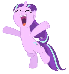 Size: 6644x7200 | Tagged: safe, artist:greenmachine987, derpibooru import, starlight glimmer, pony, unicorn, the cutie re-mark, absurd resolution, cute, eyes closed, female, glimmerbetes, happy, it happened, mare, midair, open mouth, photoshop, redemption, reformed, simple background, solo, transparent background, vector