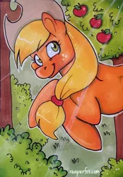 Size: 400x575 | Tagged: applejack, artist:reaperfox, derpibooru import, safe, solo