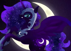 Size: 1200x865 | Tagged: artist:shiragariria, derpibooru import, moon, nightmare moon, pixiv, rearing, safe, solo