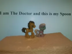 Size: 2560x1920 | Tagged: safe, derpibooru import, doctor whooves, silver spoon, time turner, pony, blind bag, doctor who, irl, male, peter capaldi, photo, pun, reference, stallion, toy, twelfth doctor