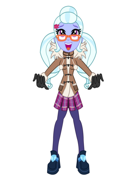 Size: 1024x1334 | Tagged: safe, artist:remcmaximus, derpibooru import, sugarcoat, equestria girls, friendship games, :d, solo, sugarcute, winter outfit