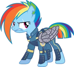 Size: 9000x8179 | Tagged: absurd resolution, alternate timeline, amputee, apocalypse dash, artist:korsoo, augmented, badass, crystal war timeline, derpibooru import, inkscape, prosthetic limb, prosthetics, prosthetic wing, rainbow dash, safe, scar, simple background, solo, the cutie re-mark, torn ear, transparent background, vector