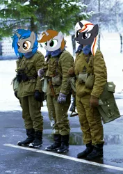 Size: 1800x2548 | Tagged: army, clothes, derpibooru import, edit, fallout equestria, human, irl, irl human, jacket, military uniform, oc, oc:homage, oc:littlepip, oc:velvet remedy, photo, russian, safe, soviet soldier, soviet union