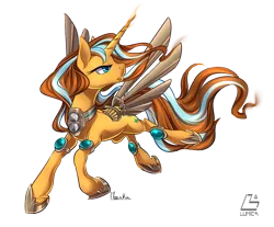 Size: 850x704 | Tagged: artificial wings, artist:moenkin, augmented, derpibooru import, horseshoes, mechanical wing, oc, oc:princess tempora, safe, simple background, solo, transparent background, unofficial characters only, wings