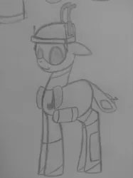 Size: 500x669 | Tagged: artist:poorlydrawnpony, derpibooru import, monochrome, oc, oc:cassy mctruckhorse, robot, safe, solo, truck pony, unofficial characters only
