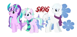 Size: 1058x516 | Tagged: alternate hairstyle, artist:superrosey16, derpibooru import, double diamond, female, glimmerdiamond, male, oc, oc:snowflake, offspring, parent:double diamond, parents:glimmerdiamond, parent:starlight glimmer, safe, shipping, starlight glimmer, straight