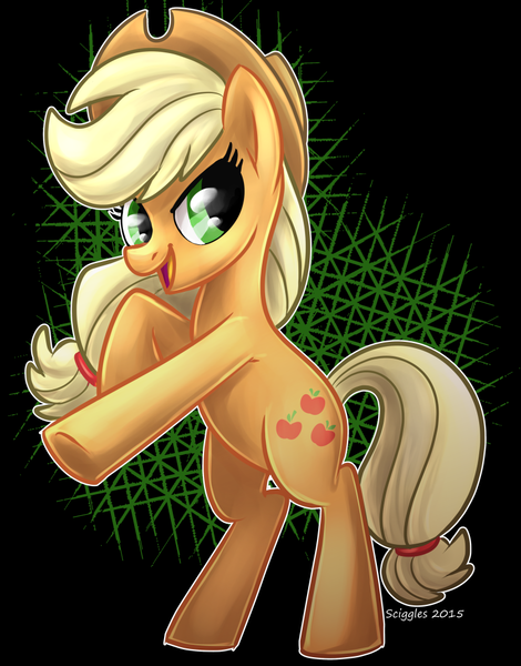 Size: 784x1000 | Tagged: safe, artist:sciggles, derpibooru import, applejack, rearing, solo