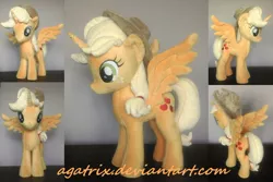 Size: 1280x855 | Tagged: safe, artist:agatrix, derpibooru import, applejack, alicorn, pony, applecorn, irl, photo, plushie, race swap, solo