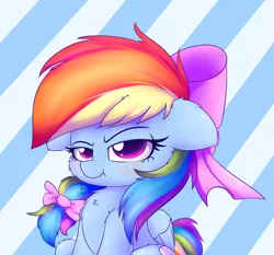 Size: 3000x2800 | Tagged: safe, artist:heavymetalbronyyeah, derpibooru import, rainbow dash, pegasus, pony, bow, cheek fluff, chest fluff, cute, dashabetes, ear fluff, female, floppy ears, fluffy, hair bow, leg fluff, looking at you, rainbow dash always dresses in style, scrunchy face, shoulder fluff, solo, tsunderainbow, unamused, wing fluff