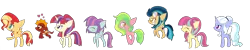 Size: 5000x1000 | Tagged: safe, artist:luckyclau, artist:xebck, derpibooru import, garble, indigo zap, lemon zest, moondancer, sour sweet, sugarcoat, sunny flare, sunset shimmer, ponified, alicorn, earth pony, pegasus, pony, unicorn, equestria girls, friendship games, absurd resolution, alicornified, alternate universe, equestria girls ponified, race swap, shadow five, shimmercorn, simple background, transparent background